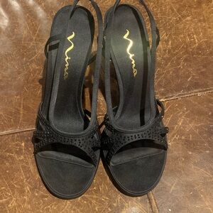 Nina Elegant Black Strappy Heels